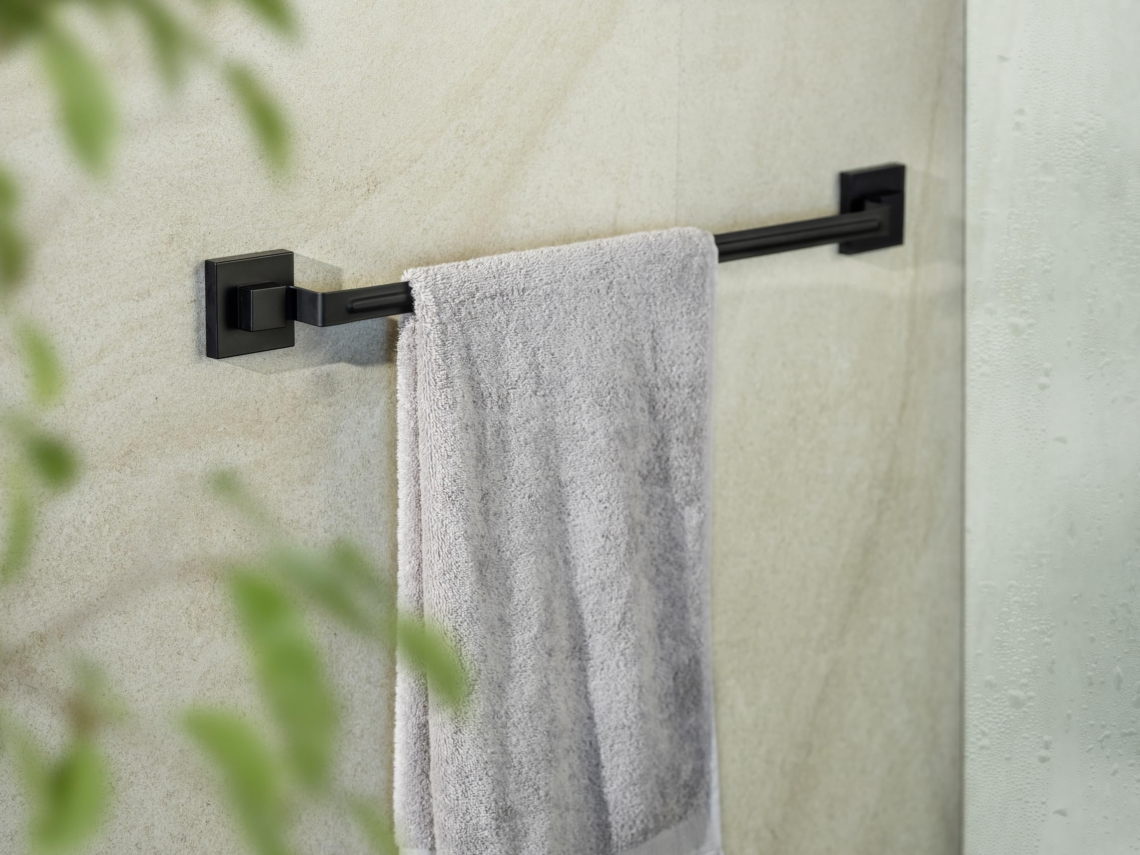 Wenko Vacuum-Loc Quadro Portasciugamani 60 cm Nero Acciaio