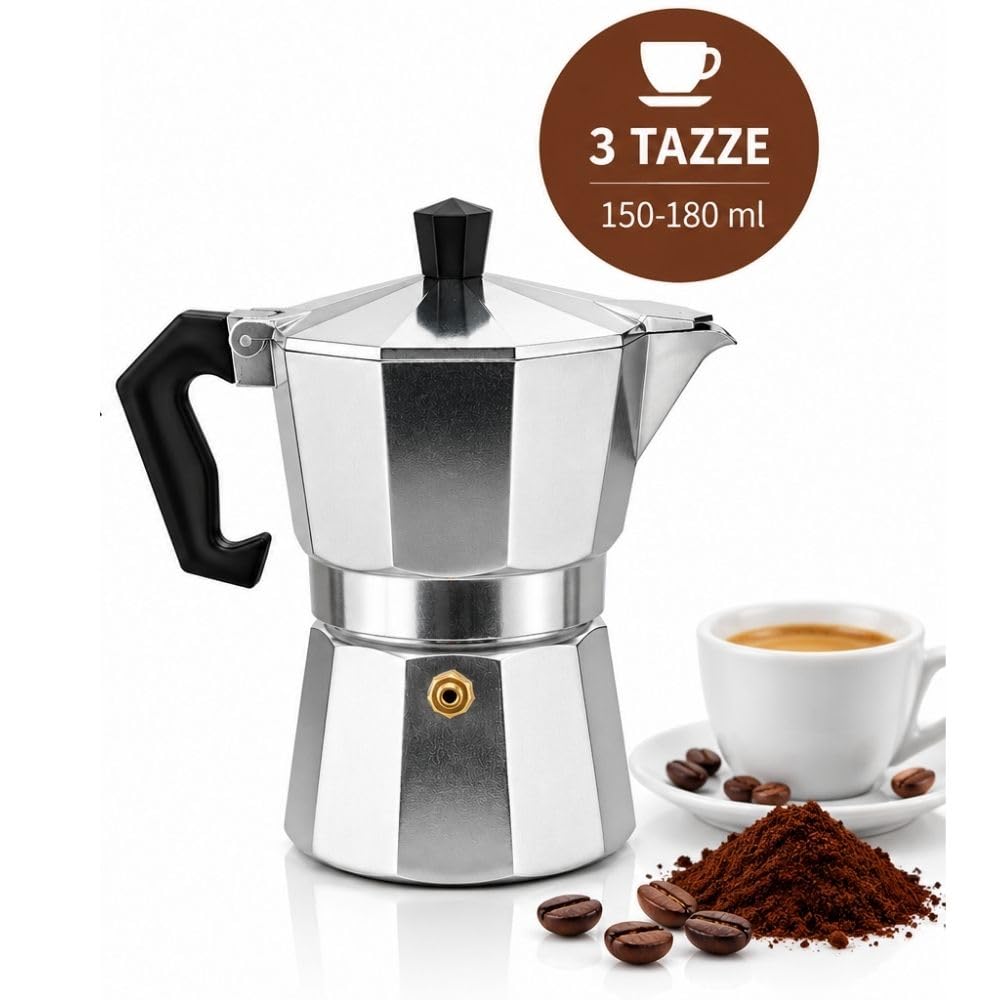 Cecaro Group Moka Alluminio Gas 2-3 Tazze Antigoccia