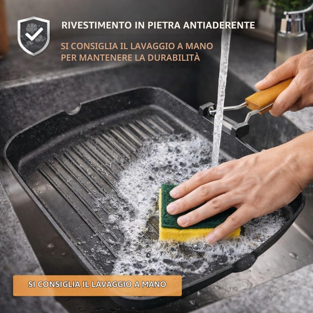 Cecaro Group Bistecchiera 36x26 cm grill antiaderente pietra