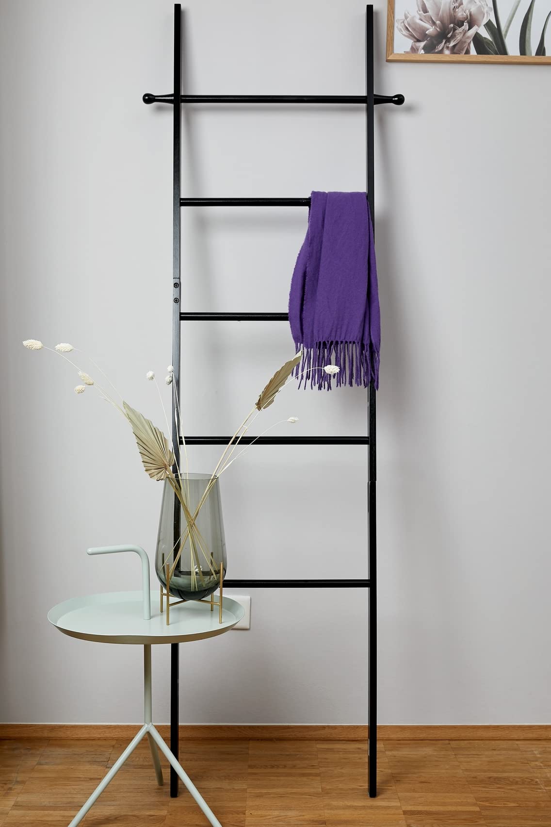 Wenko Loft Scaletta Portasalviette Bambù Nero 43x170 cm