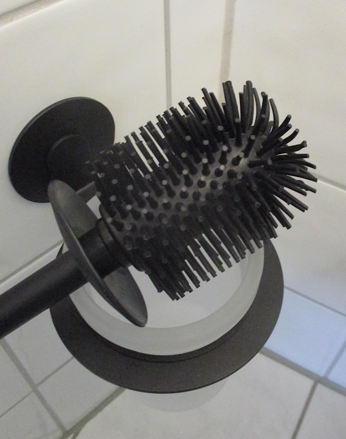Wenko Turbo-Loc Bivio Scopino WC Nero Opaco Senza Forare