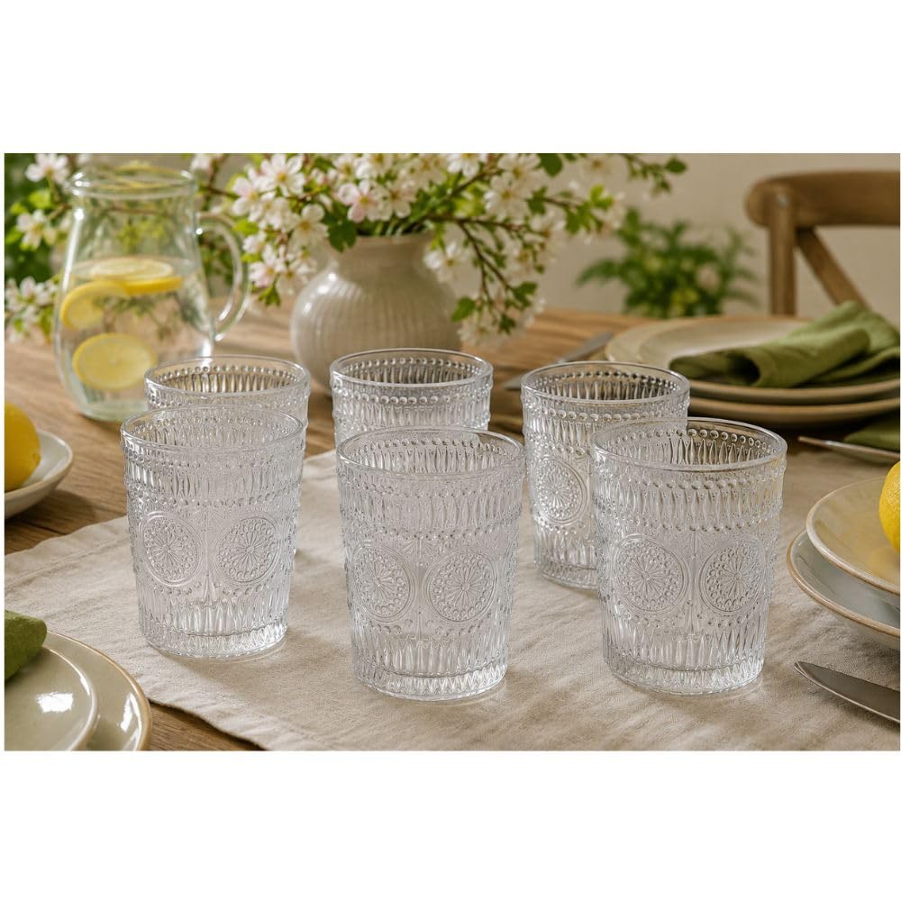 Cecaro Group Set 6 Bicchieri Vetro 290 ml Trama Rilievo