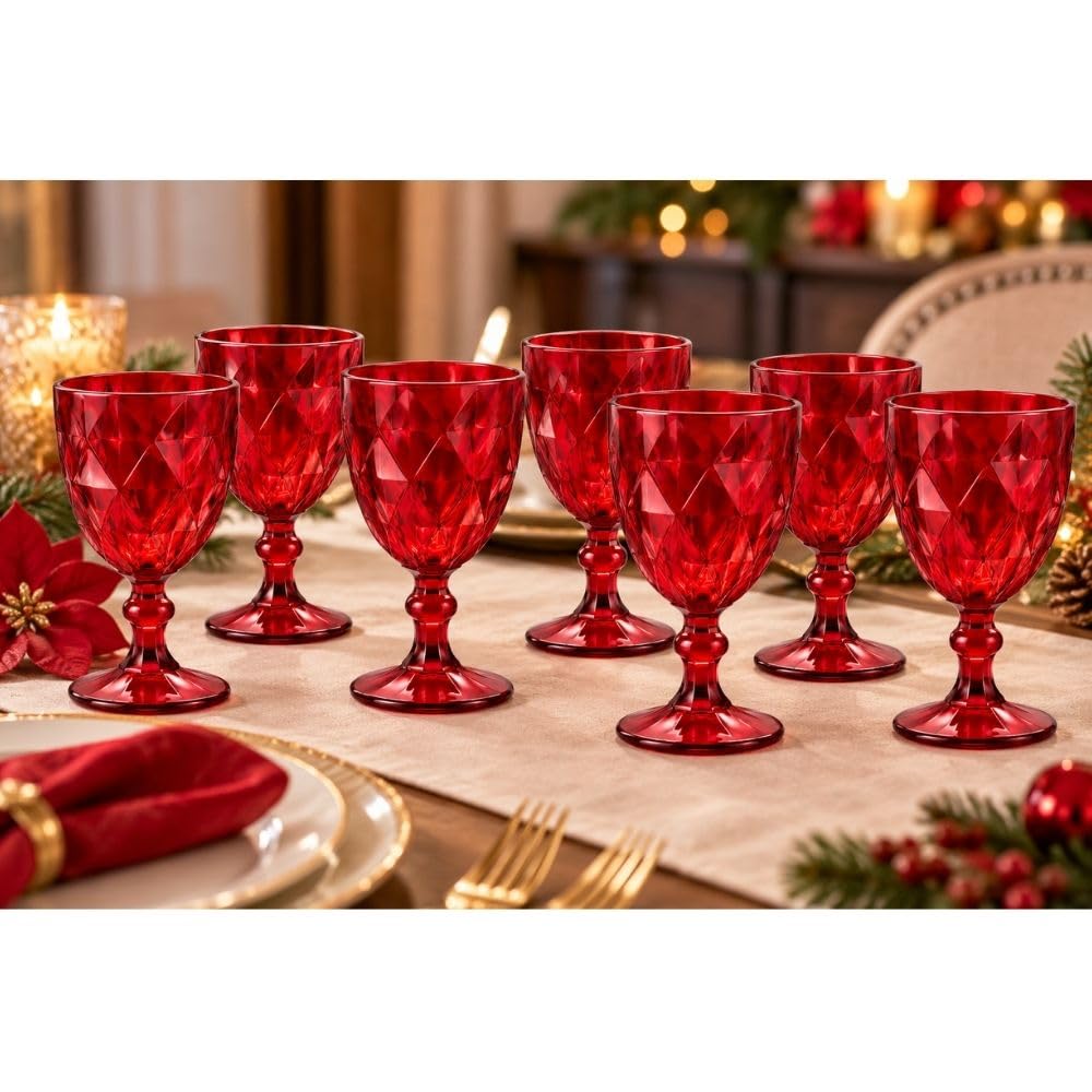 Cecaro Group 242 Calici Rossi Vetro 340 ml Set 12 Pezzi