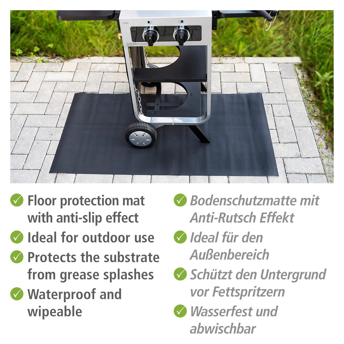Wenko Black Outdoor Tappeto Barbecue 120x60 cm Nero