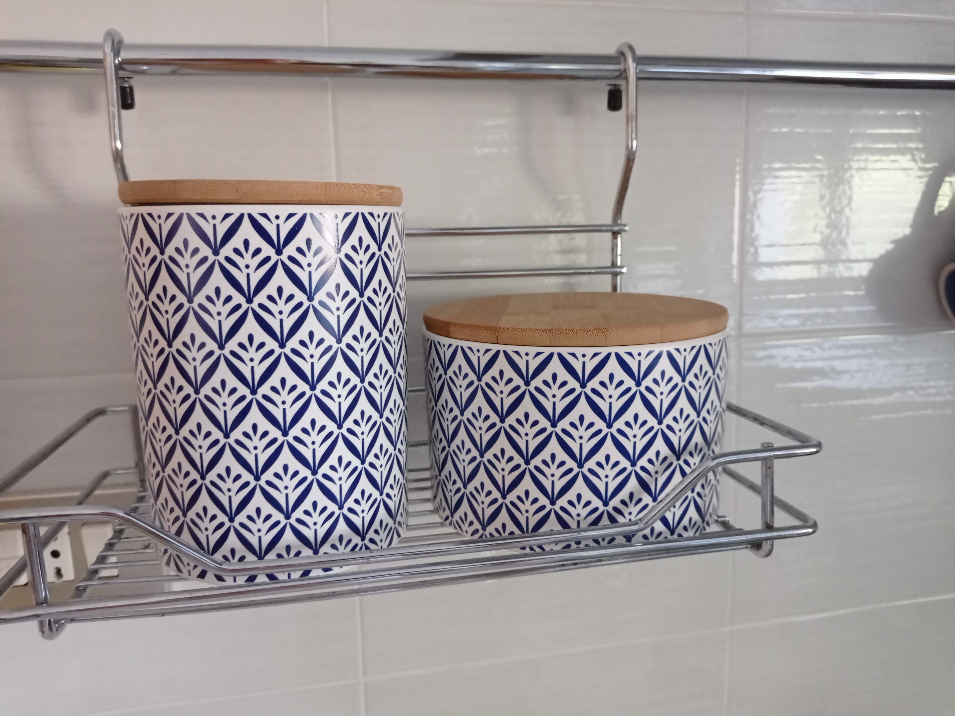WENKO Lorca barattolo cucina ceramica 0,45 L blu