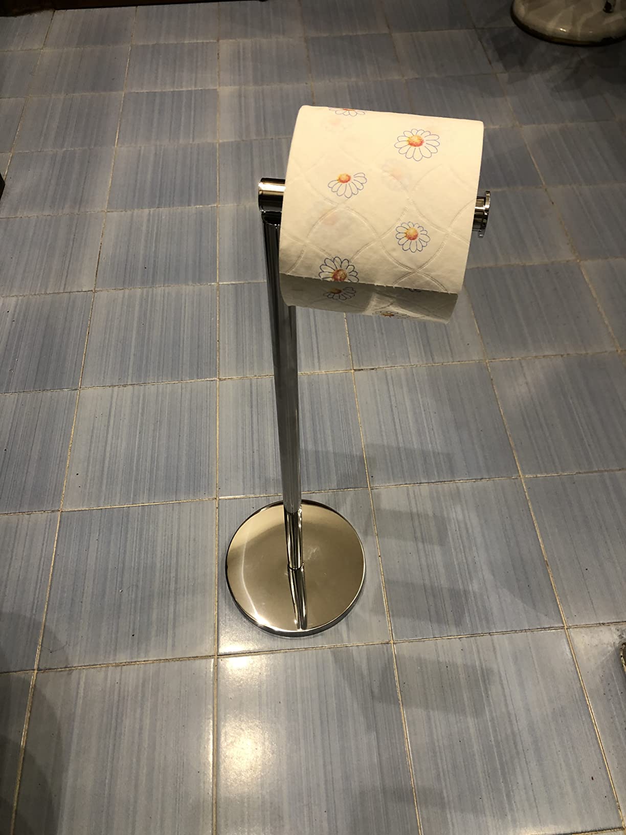 Wenko 2 in 1 portarotolo da terra acciaio lucido 55 cm