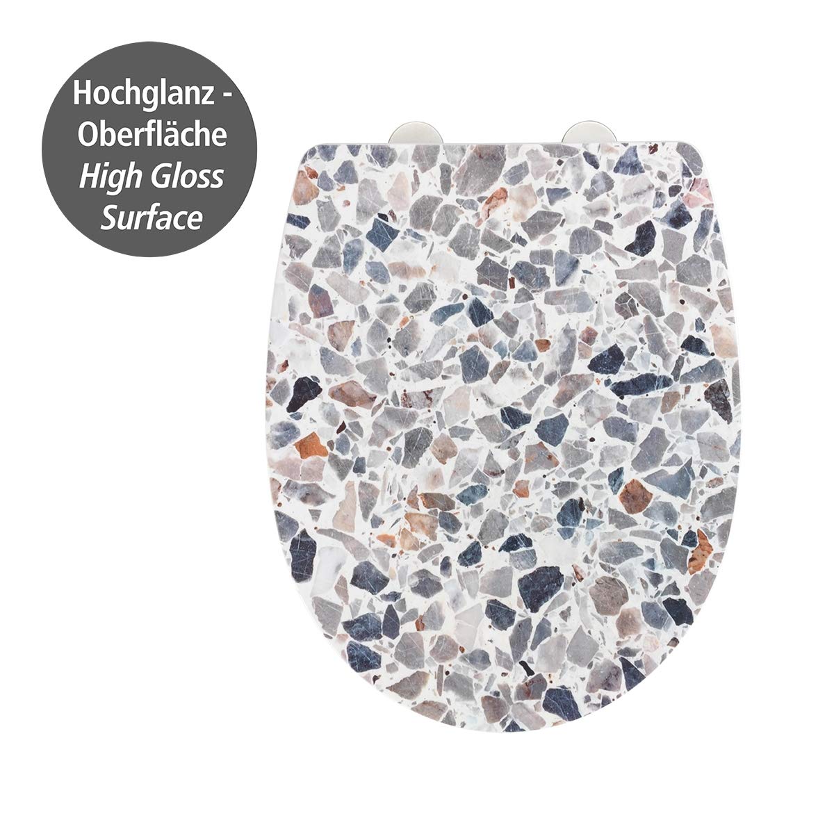 Wenko Terrazzo Copriwater Multicolore Chiusura Rallentata