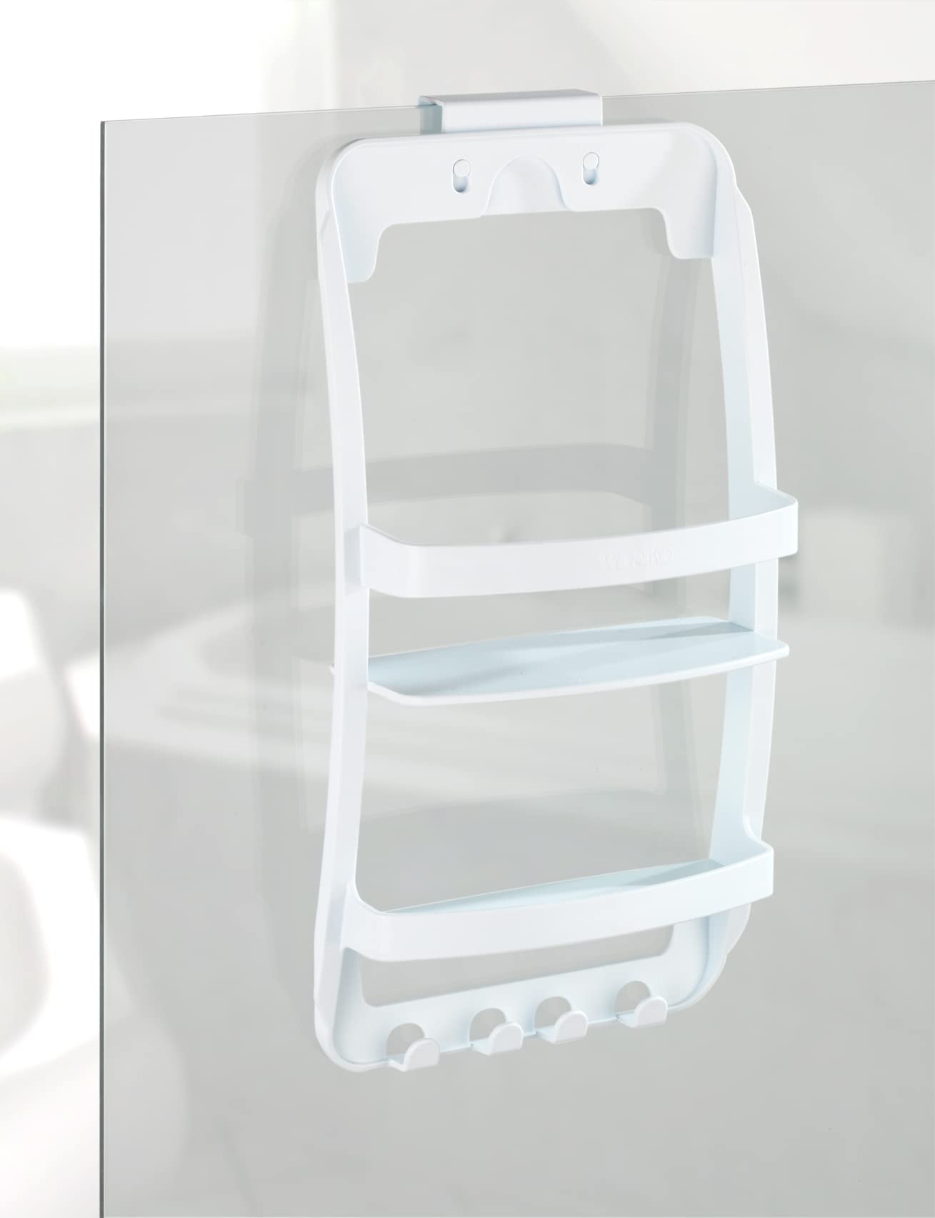 Wenko portaoggetti doccia scaffale bianco 26x54 cm