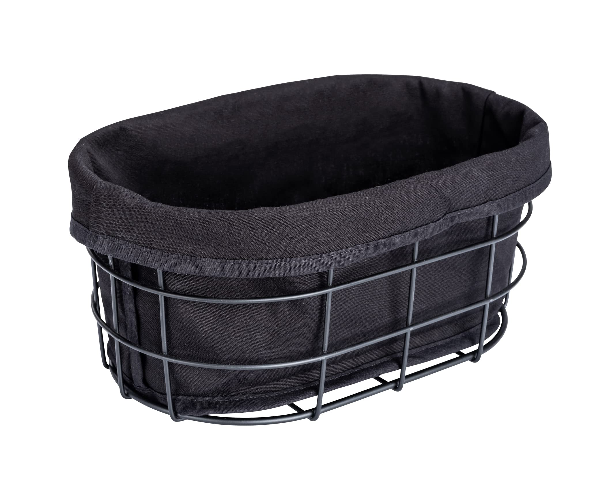 WENKO Black Outdoor Kitchen Bela cestino pane nero cotone