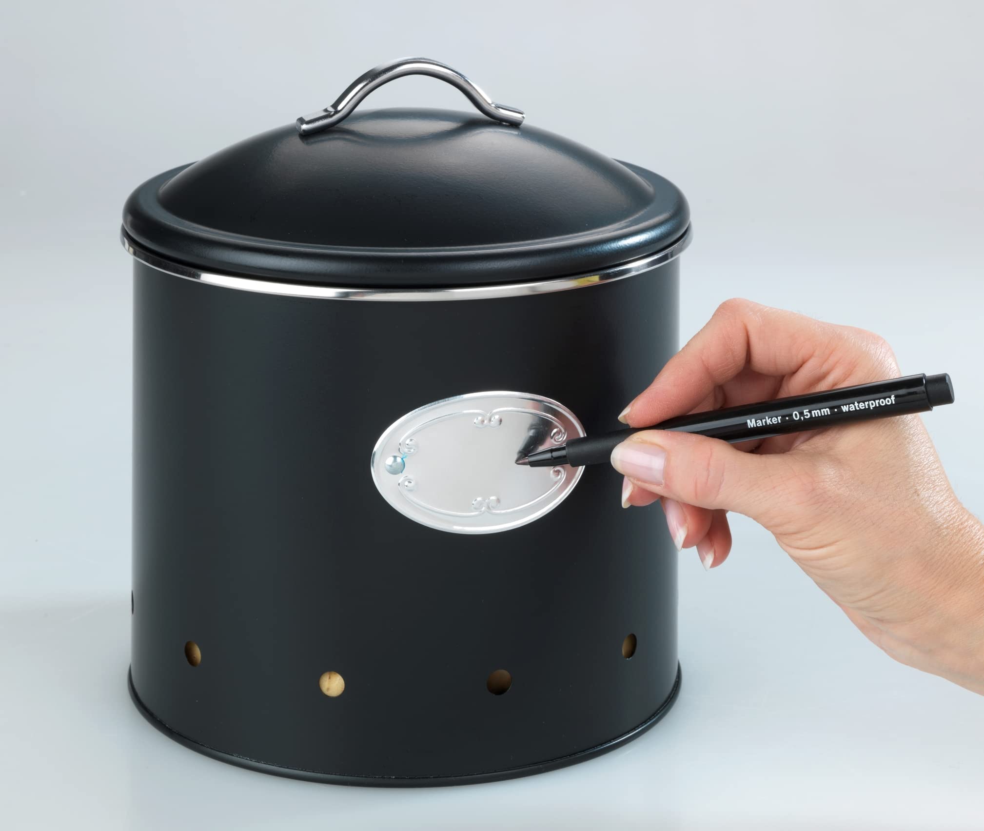 Wenko Barattolo Ermetico Nero 1,6 L Metallo