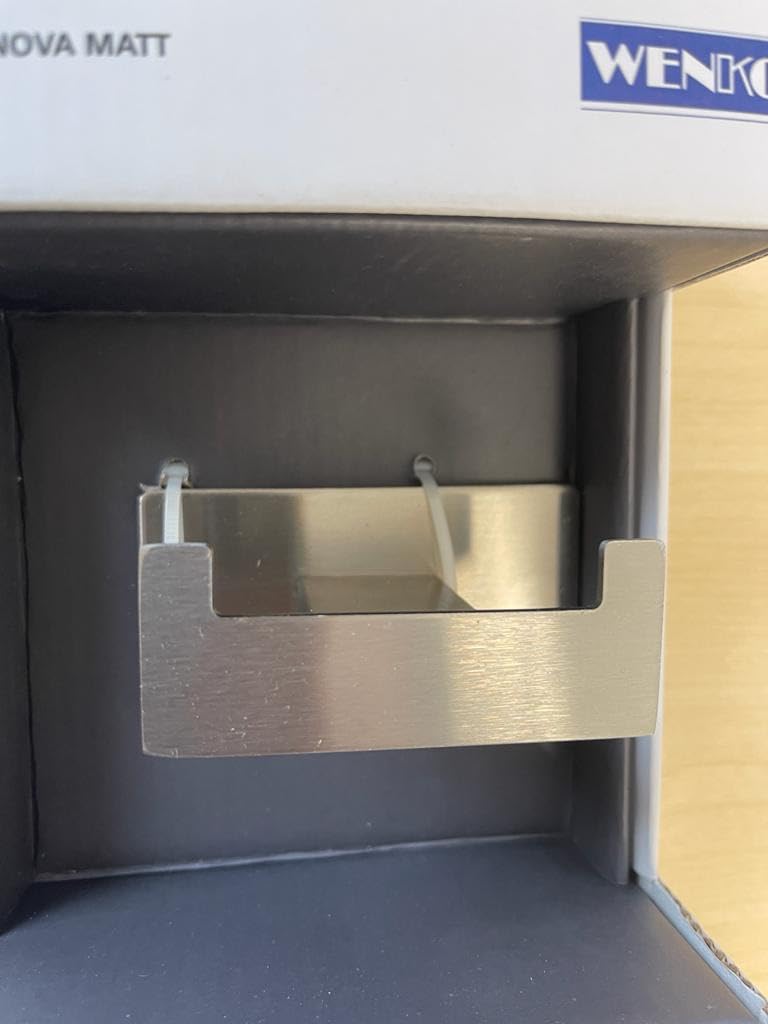 Wenko Genova Duo Turbo-Loc gancio doppio inox opaco