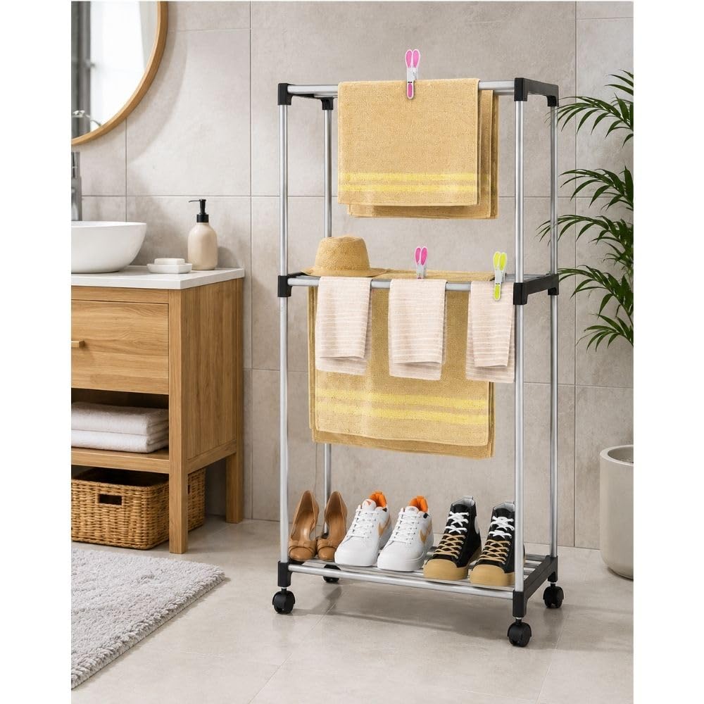 Cecaro Group Porta Asciugamani 3 Piani con Ruote 16 kg