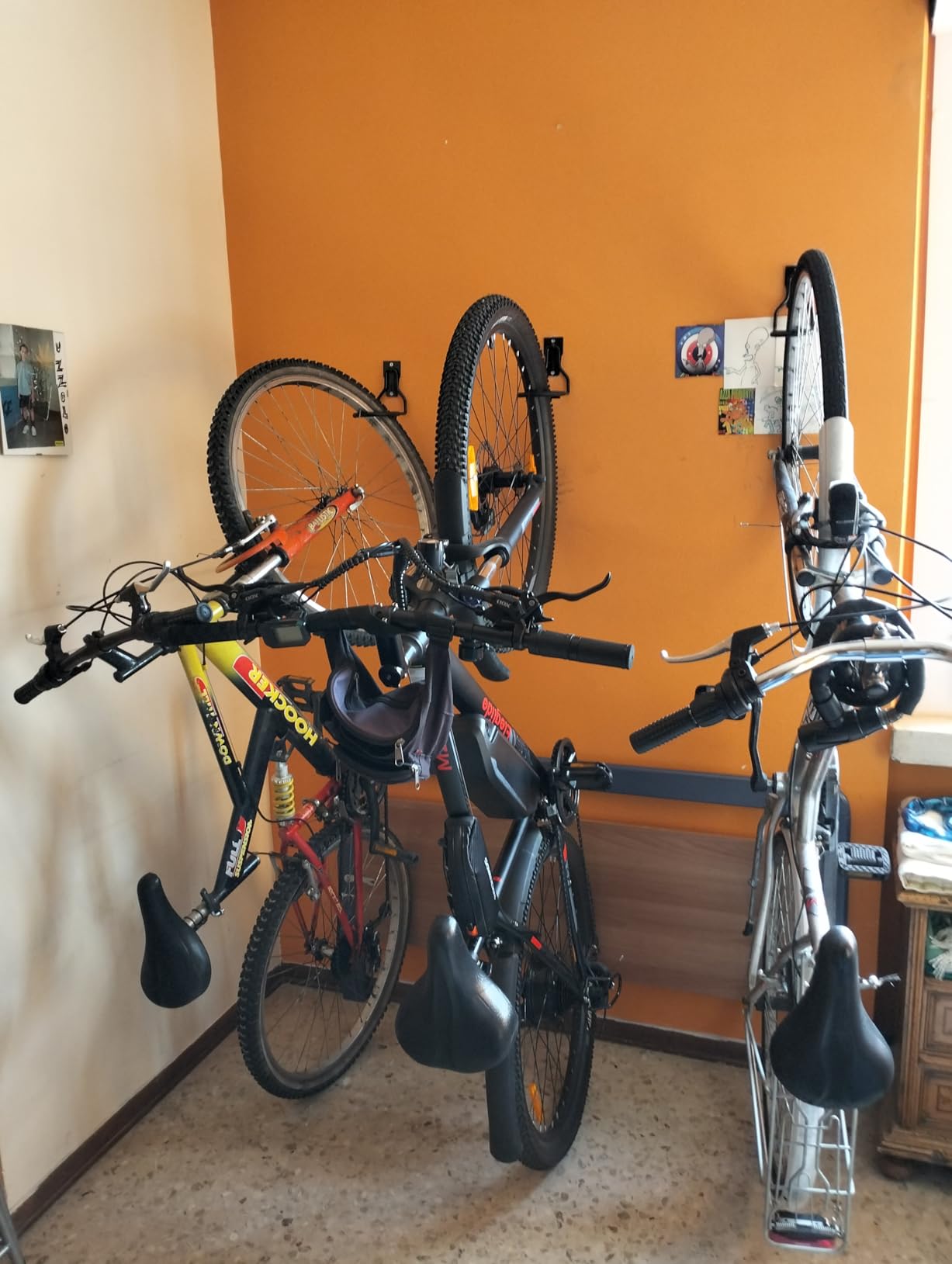 3-H gancio bici da muro acciaio 45 kg 8 pezzi