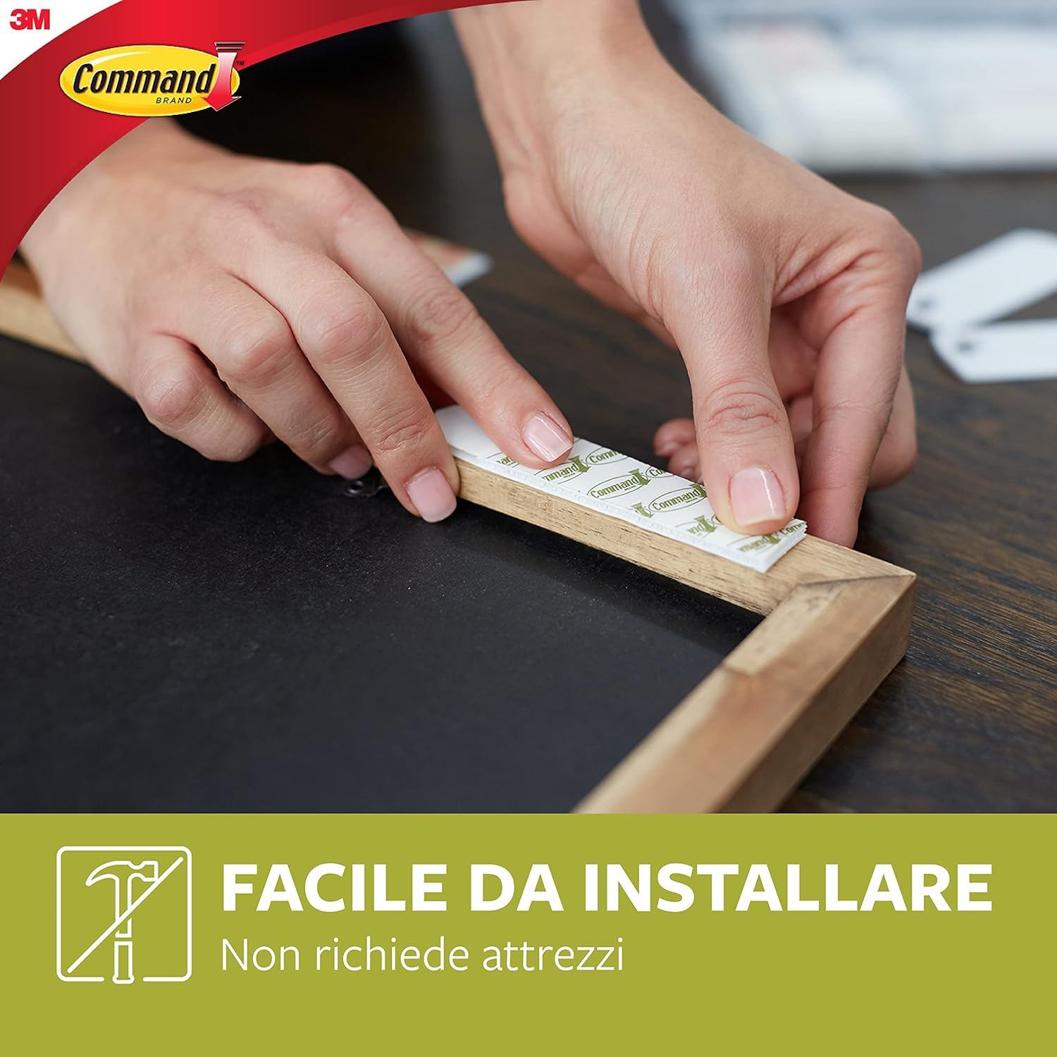 Command appendiquadri strisce adesive bianche 18 coppie