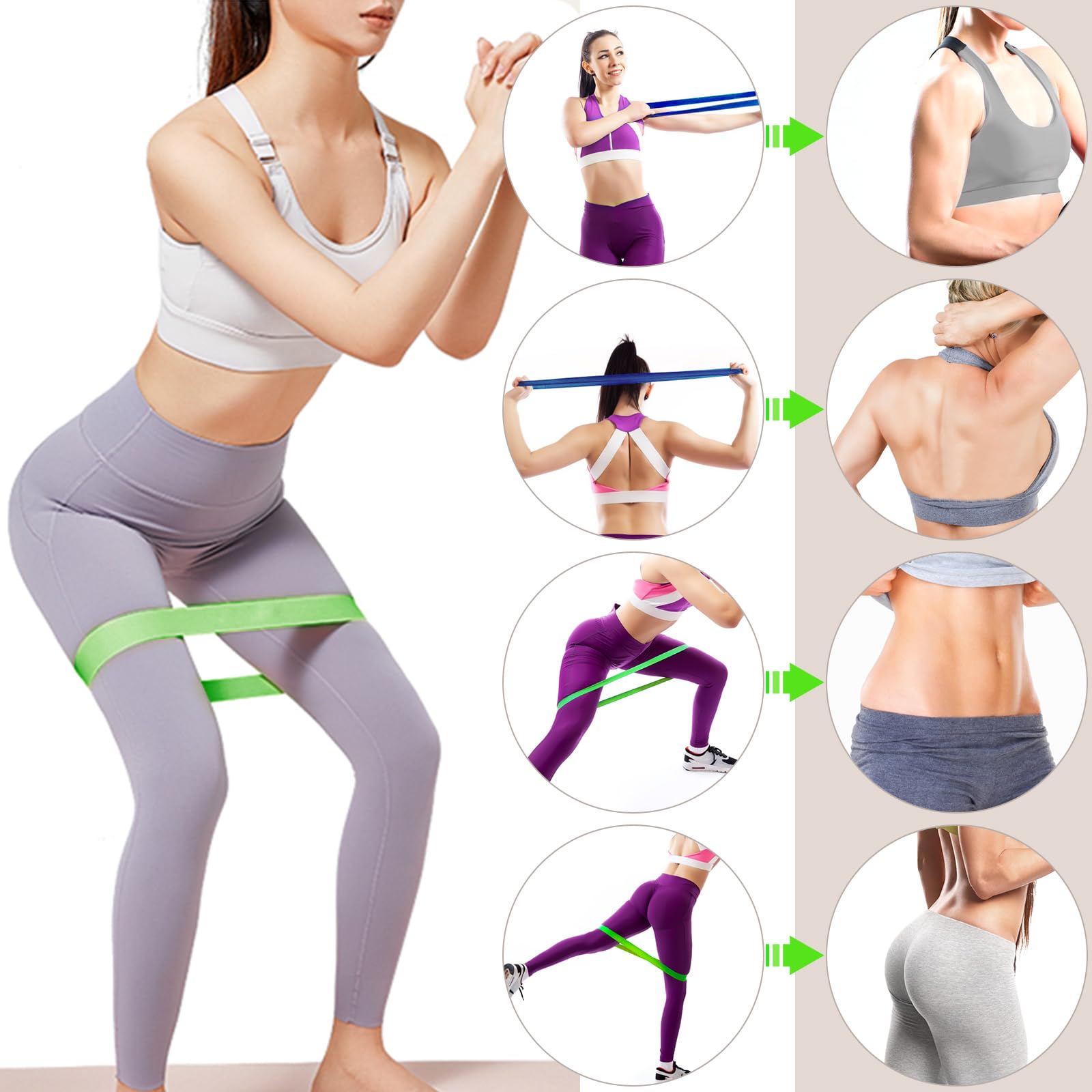 Quelcc Elastici Fitness Bande Elastiche 5 Pezzi Lattice