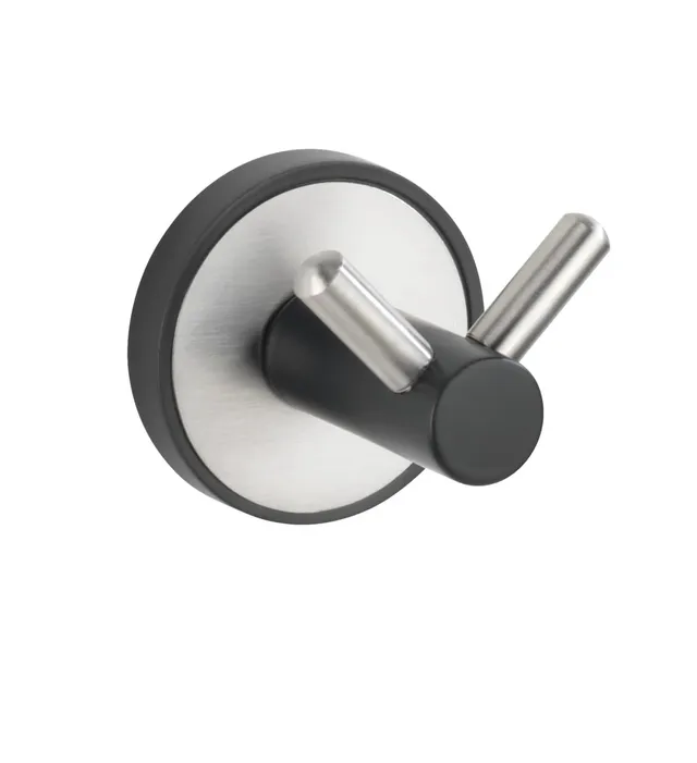Wenko Udine UV-Loc Duo Gancio Doppio Nero Acciaio