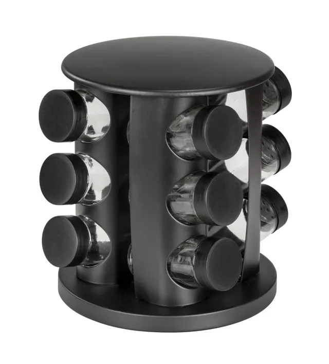 Wenko Bruna Portaspezie Girevole 13 Pezzi Nero 100 ml
