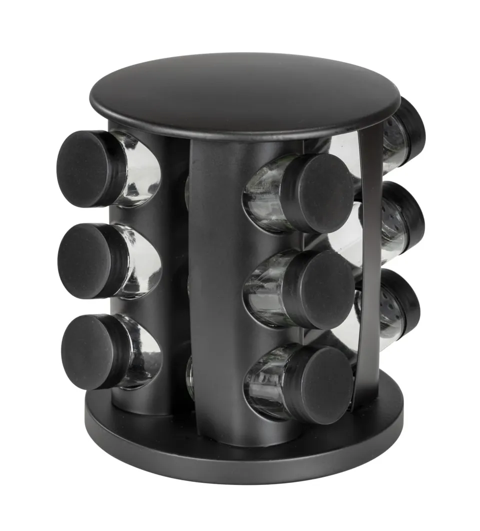 Wenko Bruna Portaspezie Girevole 13 Pezzi Nero 100 ml