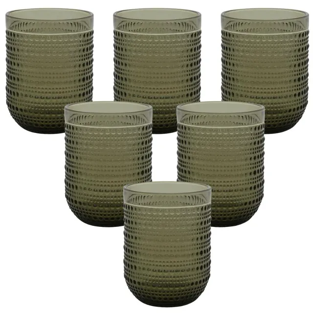 Cecaro Group Set 6 Bicchieri Vetro Colorato 260 ml Grigio Fumé