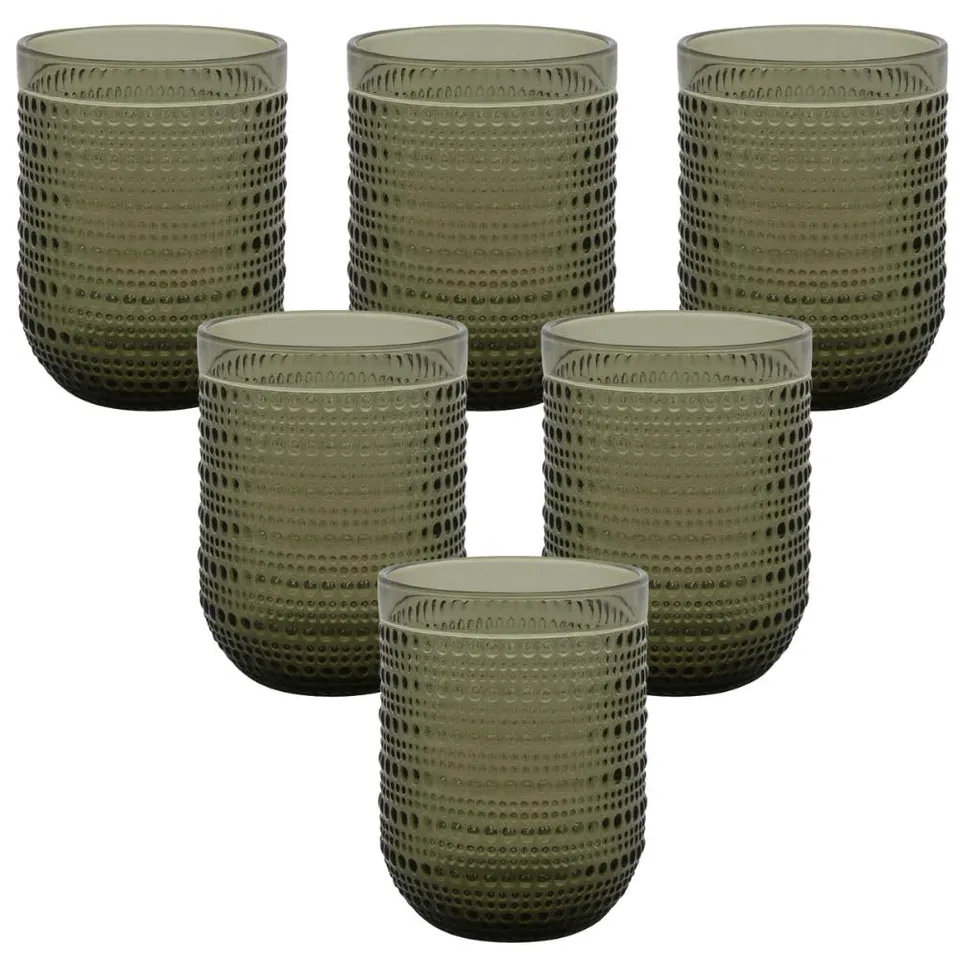 Cecaro Group Set 6 Bicchieri Vetro Colorato 260 ml Grigio Fumé
