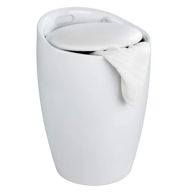 Wenko Candy sgabello portabiancheria bianco nero 20L