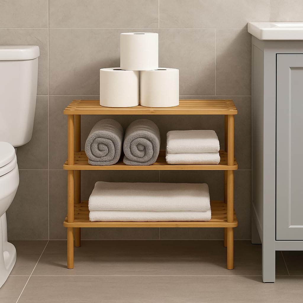 Cecaro Group Scarpiera Bambù 3 Ripiani 63x26x48 cm
