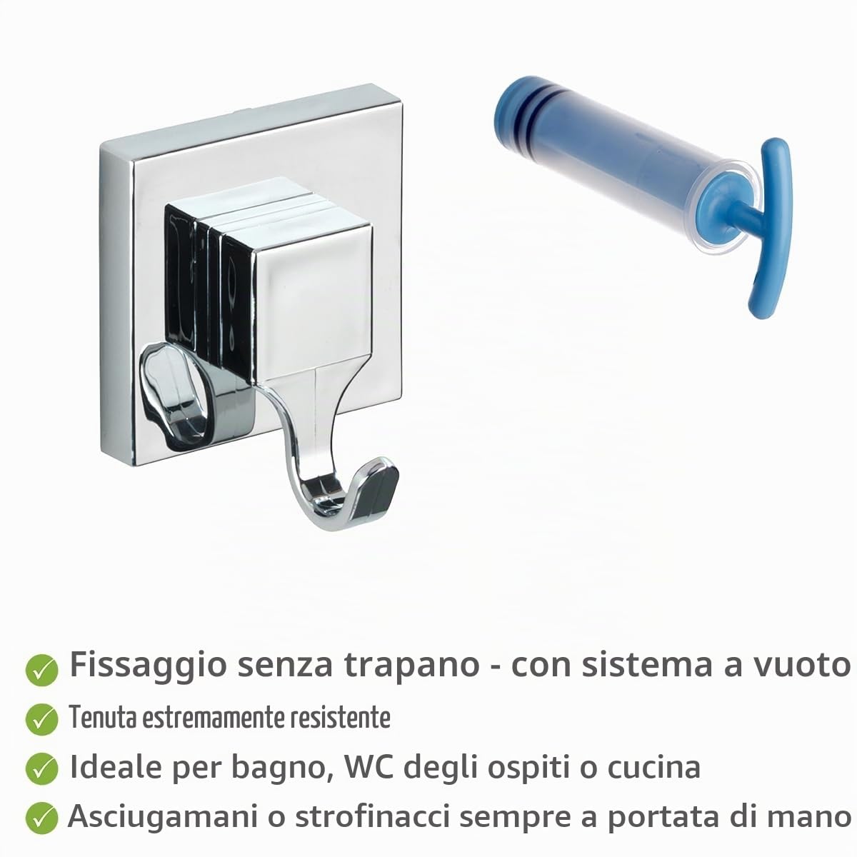WENKO Vacuum-Loc Quadro gancio parete 2 pezzi senza forare