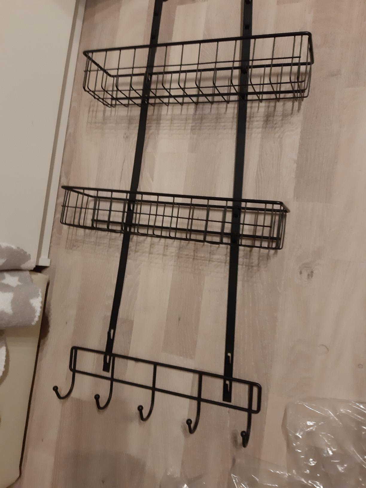 Wenko Scaffale Sopraporta 39x75 Nero Metallo 2 Cestelli