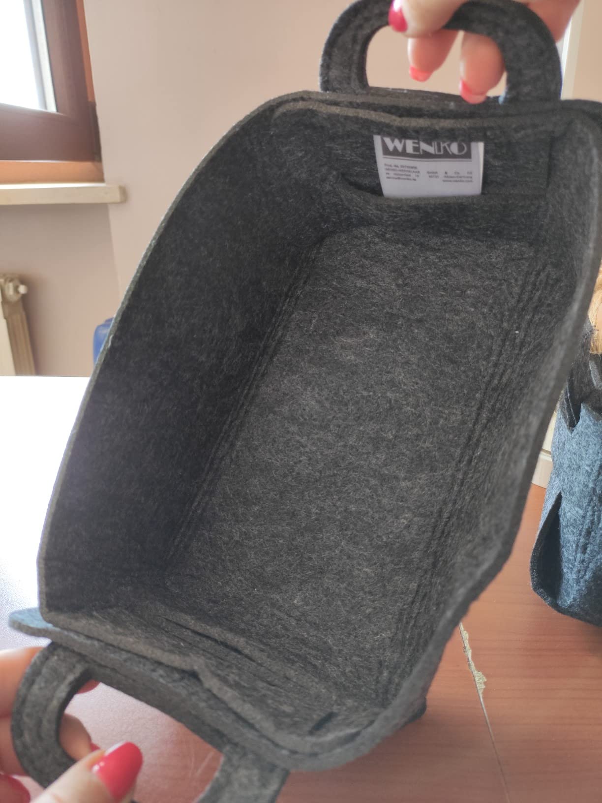 Wenko Nina S cestello feltro grigio chiaro 2 pezzi pieghevole
