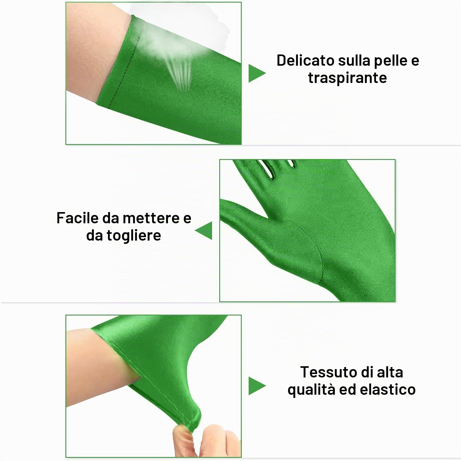 Quelcc Guanti Lunghi Donna guanti verdi eleganti da sera