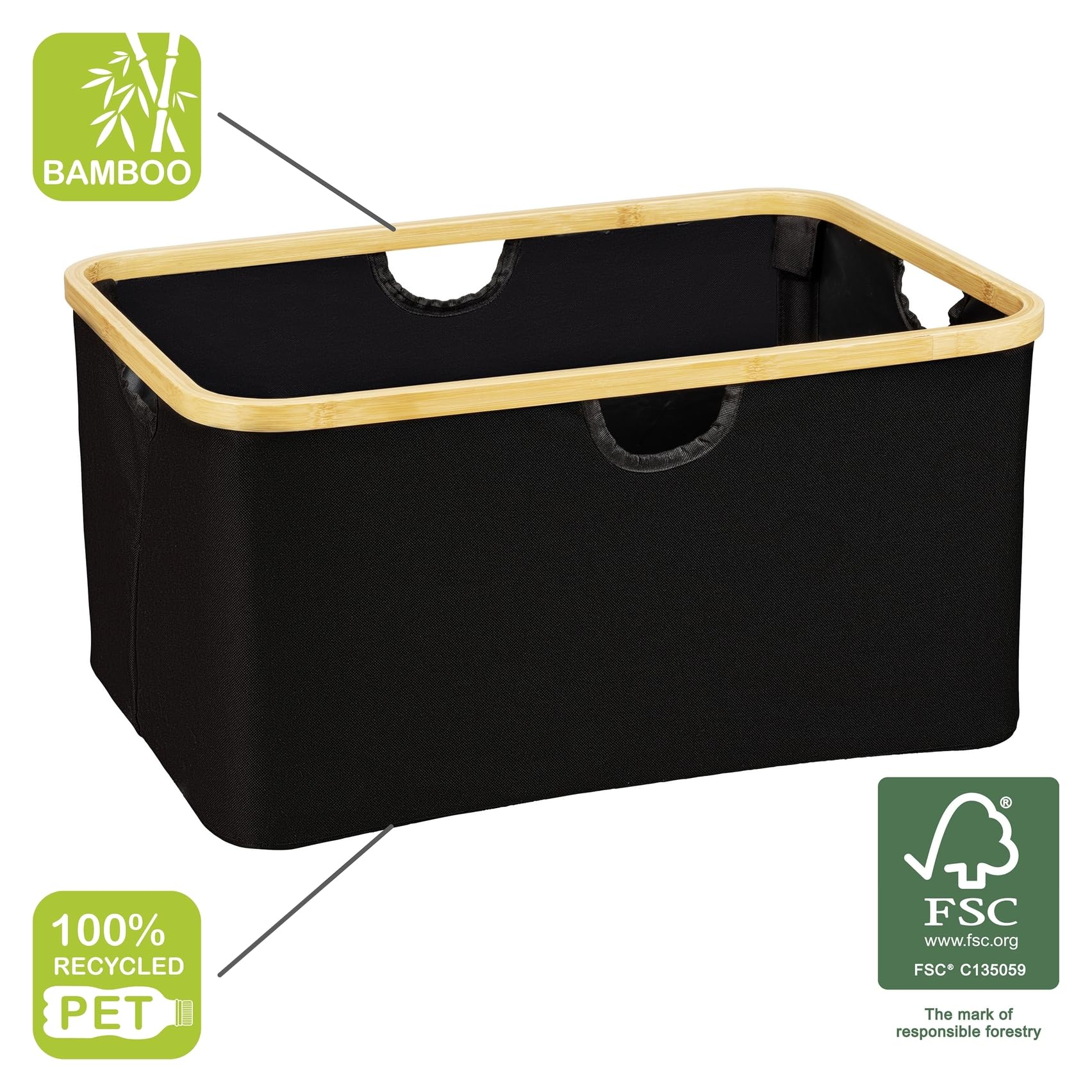 Wenko Ecori cesto portabiancheria naturale 32 litri