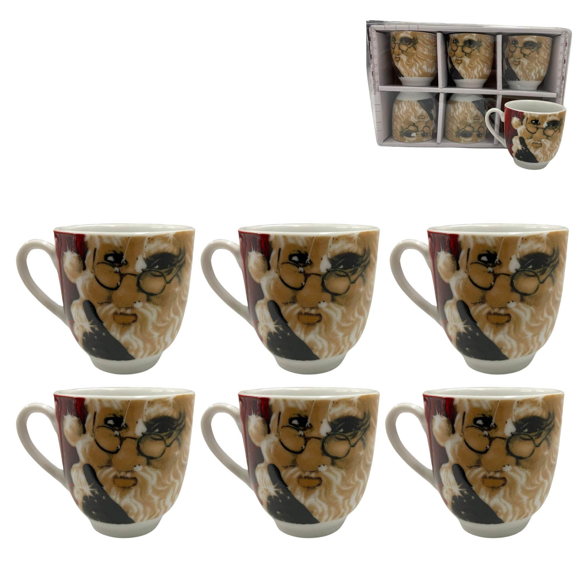 Cecaro Group Set 6 Tazzine Natalizie Ceramica Babbo Natale