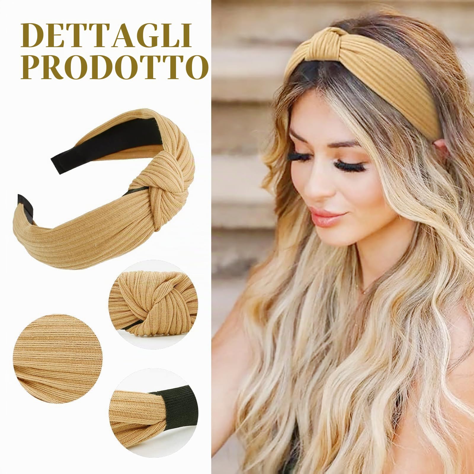 Quelcc Set 7 fasce capelli donna cerchietti con perle
