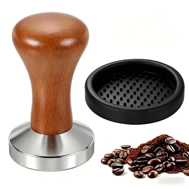 Quelcc pressino caffè 51 mm acciaio manico legno