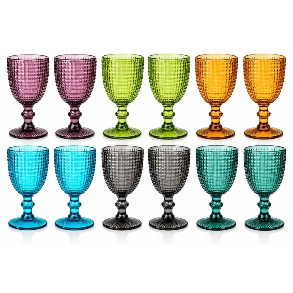 Cecaro Group Quadri set 12 calici vetro colorato 350 ml