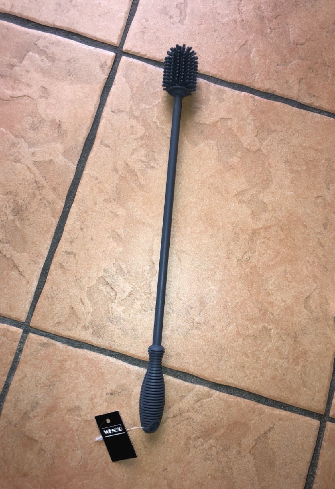 Wenko Spazzola Lavabottiglie Silicone 38 cm Grigia Biberon