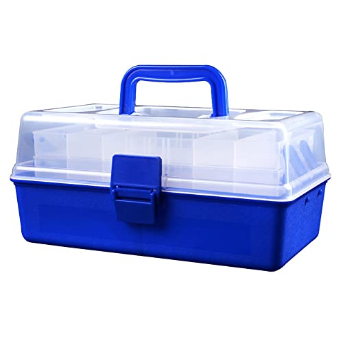 Lxoraziy scatola pesca 3 piani blu 29x17x14 cm