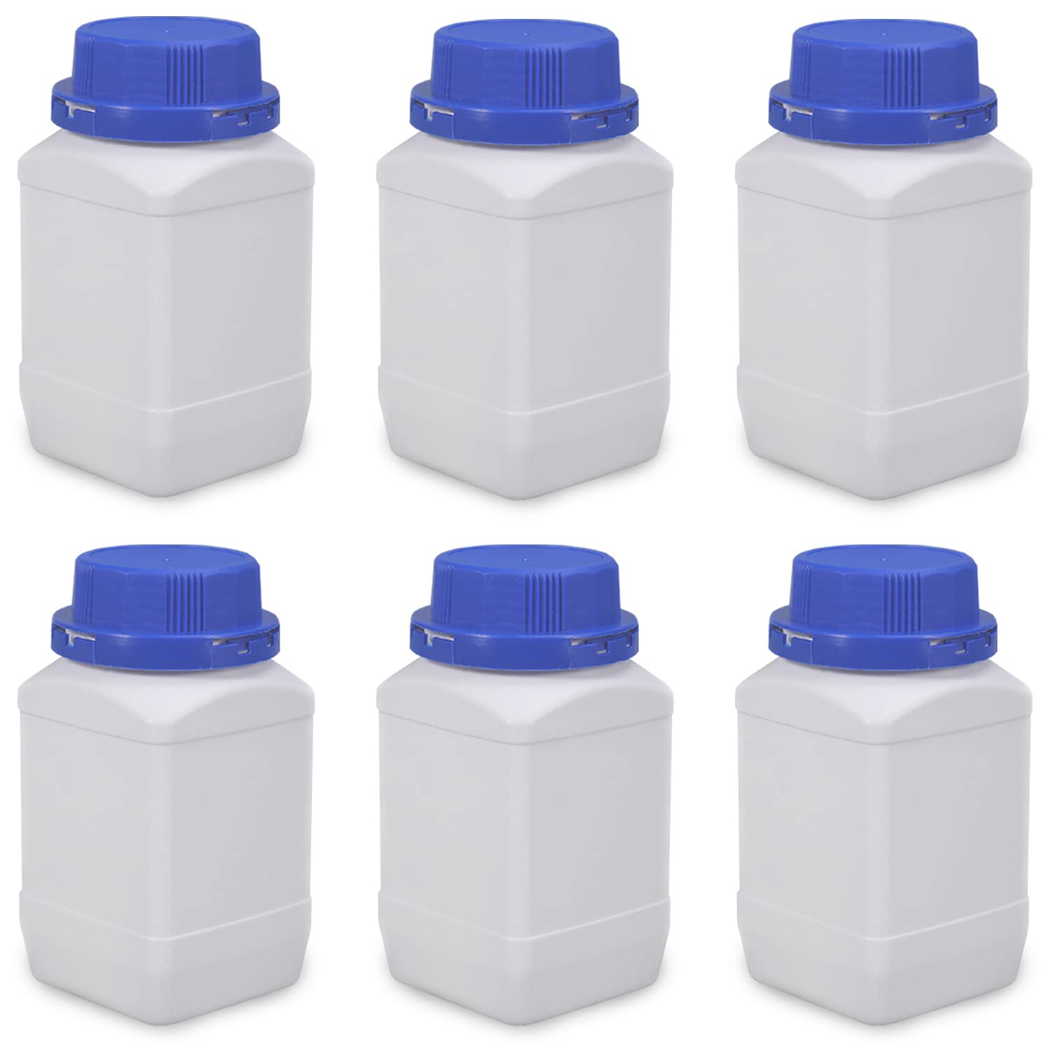 Lxoraziy Bottiglie 500 ml Bocca Larga HDPE Bianche 6 Pezzi ermetiche
