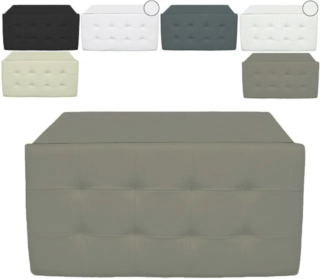Vanity Pouf Contenitore Trapuntato 76x38 Beige Ecopelle