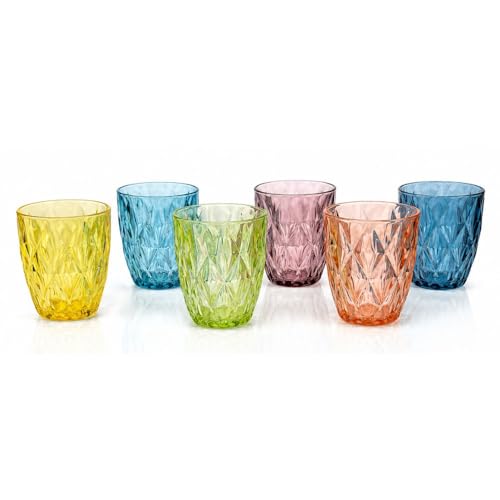 Cecaro Group Diamante Set 6 bicchieri 250 ml colorati
