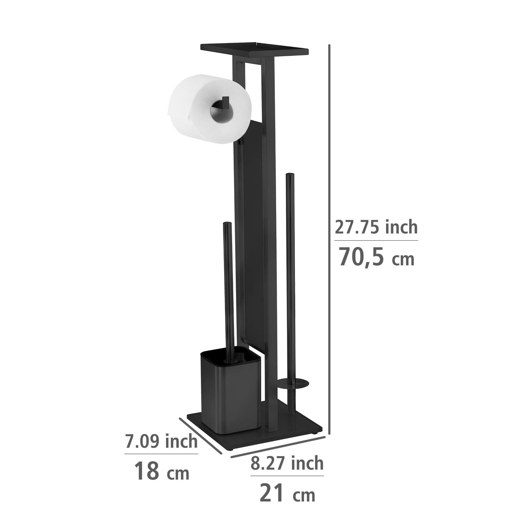 Wenko Debar piantana WC 4 in 1 nera con ripiano