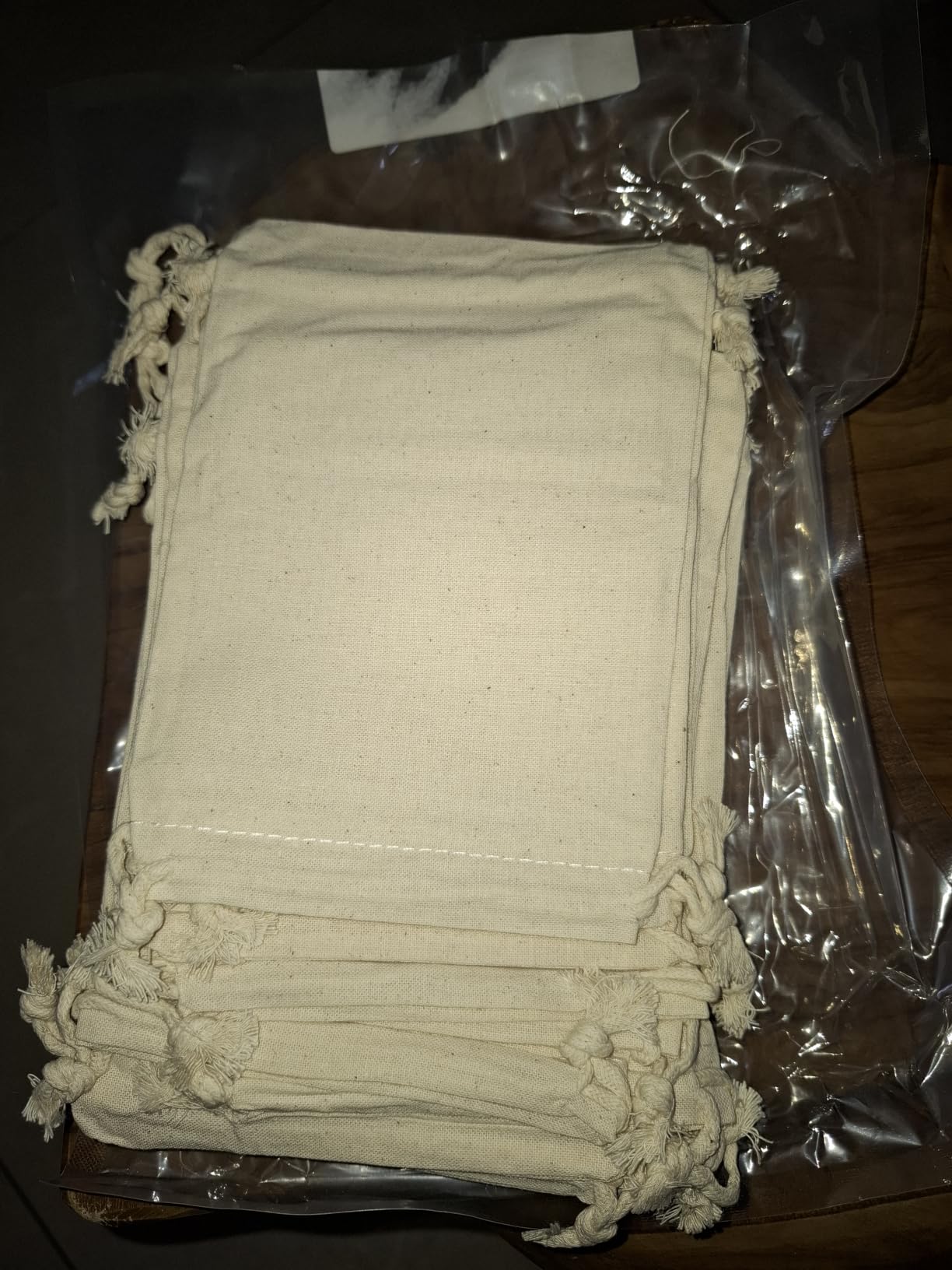 Quelcc sacchetto stoffa cotone 10x15cm 20 pezzi naturale