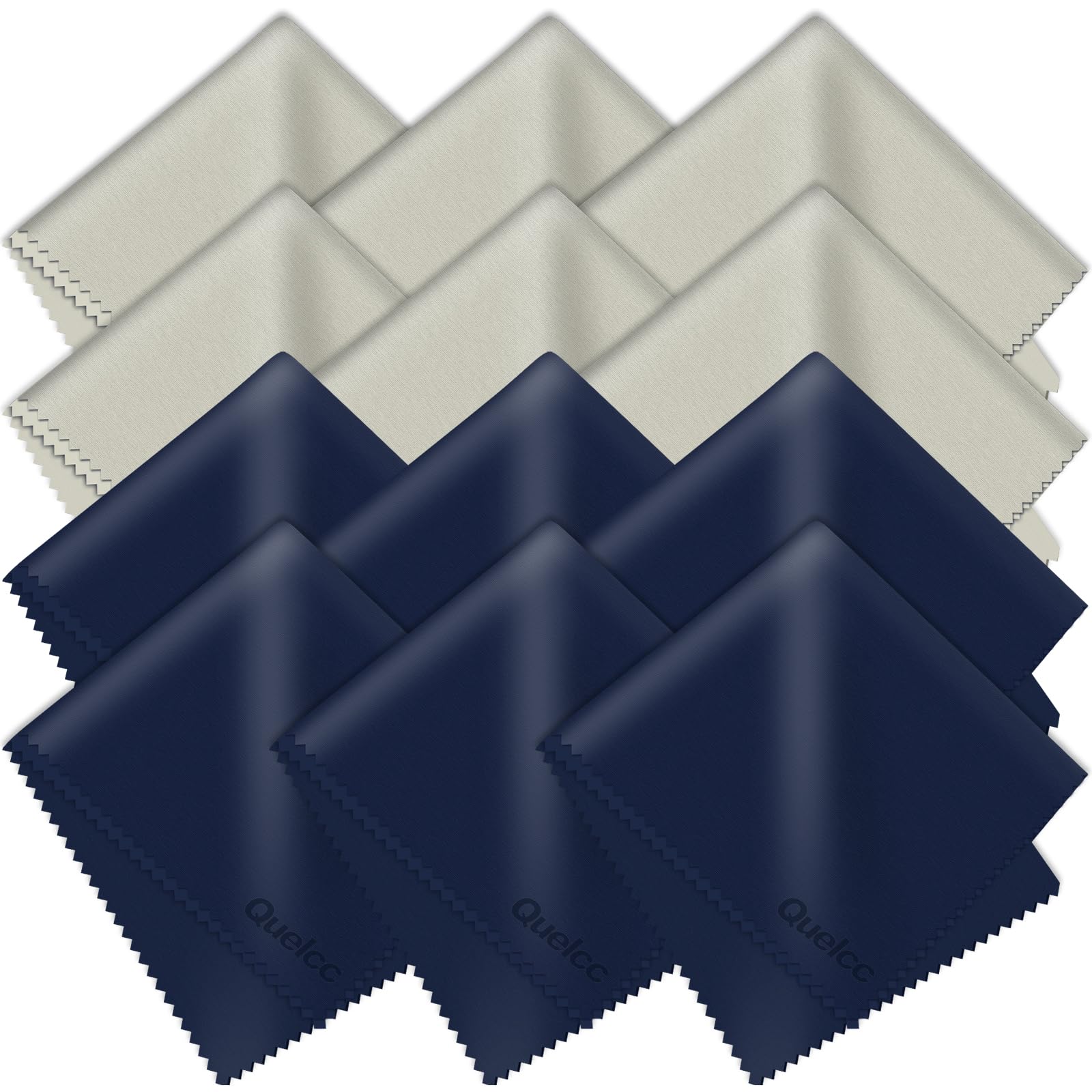 Quelcc Panni Microfibra Occhiali 12 Pezzi Blu Grigio 15x18