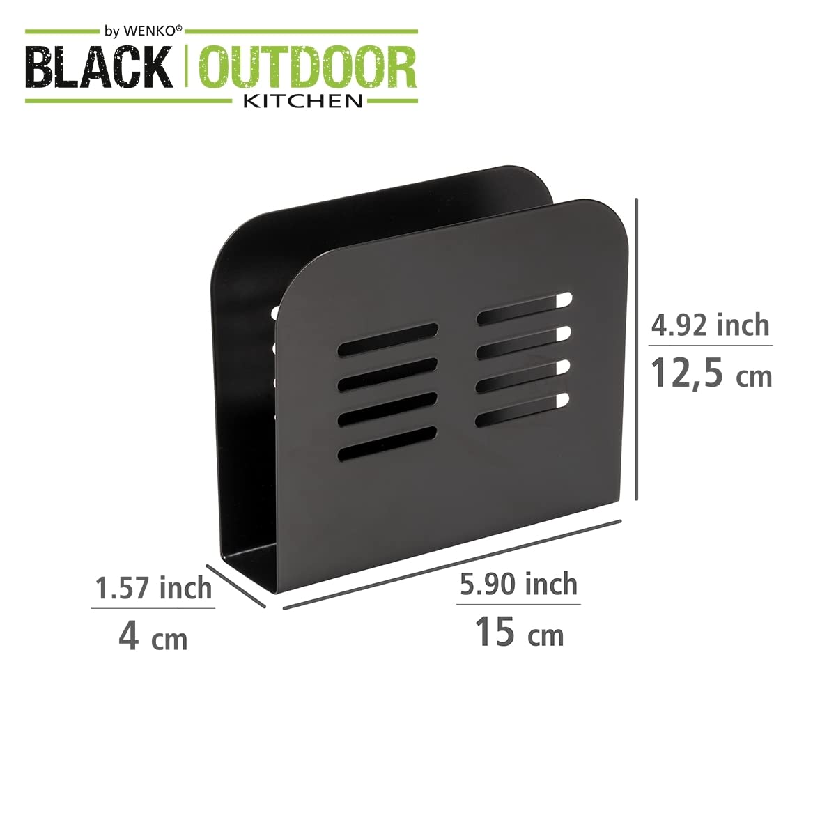 Wenko Baco Portatovaglioli 15x12,5x4 cm Nero Metallo