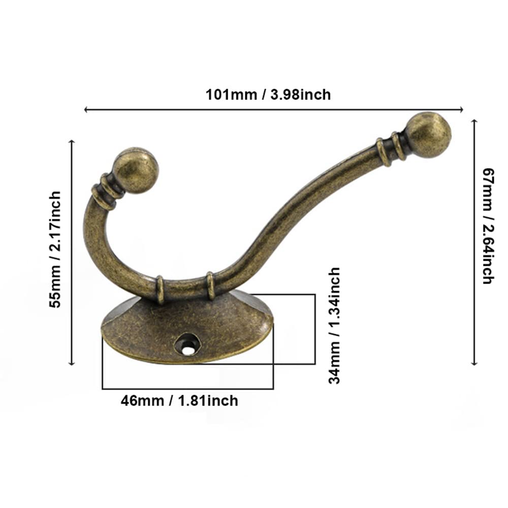 Lxoraziy ganci parete bronzo vintage doppio 5 pezzi