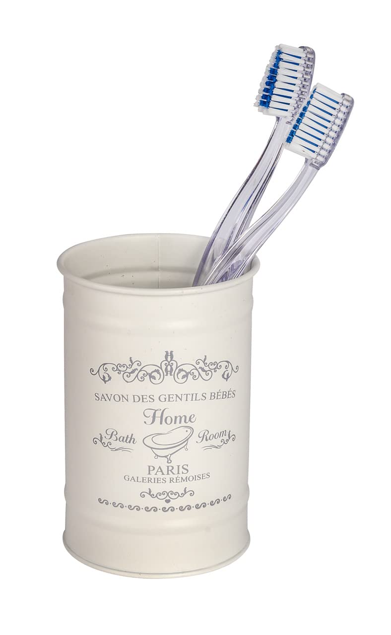 Wenko Home bicchiere portaspazzolini crema Ø 7,5x11,5 cm acciaio
