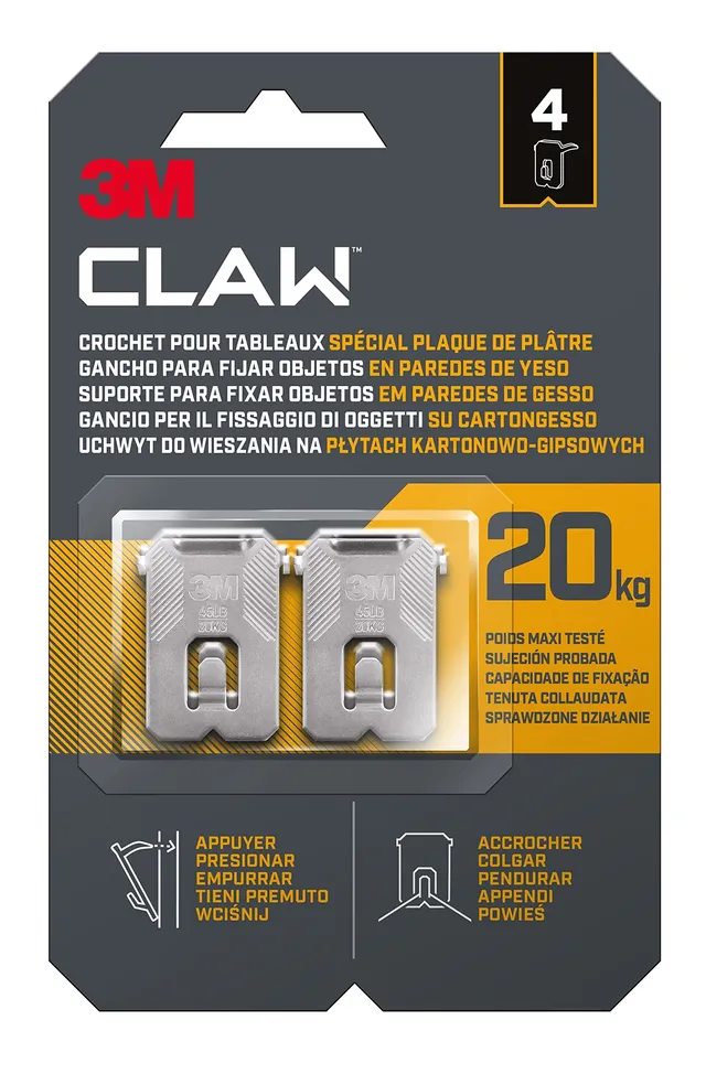 Command Claw 20 kg ganci appendiquadri 4 pz per cartongesso