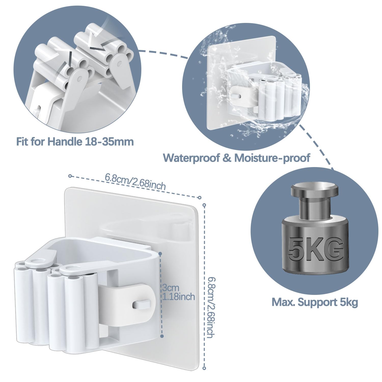 3-H portascope adesivo da parete 24 pezzi bianco 4,5 kg