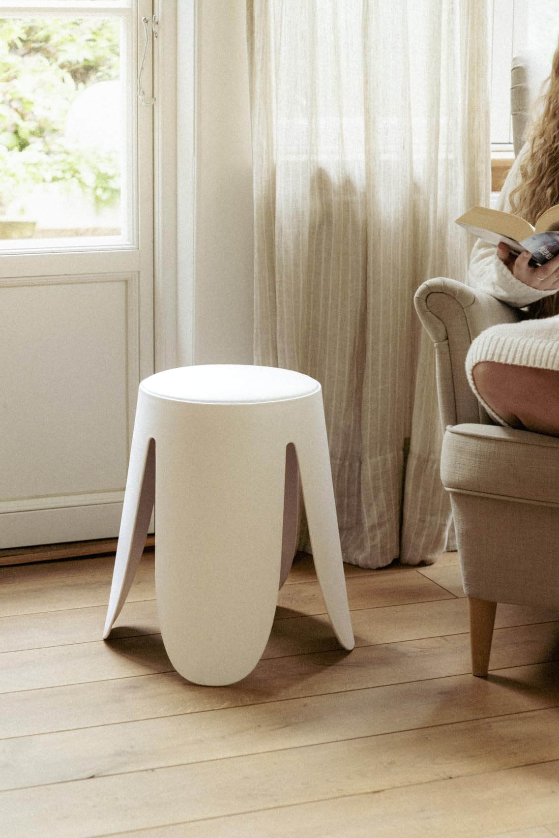 Wenko Comiso sgabello bagno bianco imbottito 180 kg