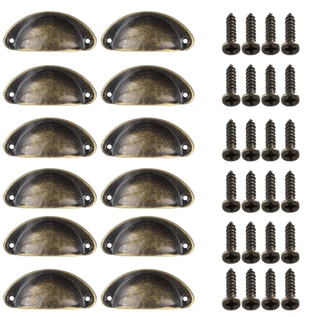Lxoraziy maniglia conchiglia bronzo 12 pezzi per mobili